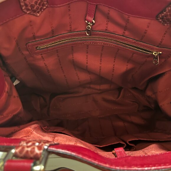 Marc by Marc Jacobs Large Red Leather tote with snakeskin detais - Picture 10 of 10